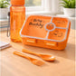 Lunch Box Combo with Bottle | 4 Section Tiffin Box Boy and Girl Leakproof | Kids School Office Lunch Container Set with Water Bottle