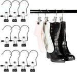 Heavy Duty Hanging Hooks Clips,New Boot Hangers for Closet, Laundry Hooks Hanging Clips Clothes Pins, Hat Pants Towel Clips Organizer for Home and Travel, Durable Hook Clips for Clothes