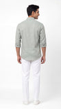 MEN'S EXCLUSIVE  LINEN  FABRIC  EMBRODARY WORK VALUE EDITION STYLISH SHIRT