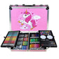 145 Pieces Art Set for Kids. 145 Pcs Color Set. Unicorn Painting Box. Drawing Colour Pencils, Oil Pastel, Watercolours, Sketches, Crayons & Paint Brush. Vanity Color Box for School Project. Pink