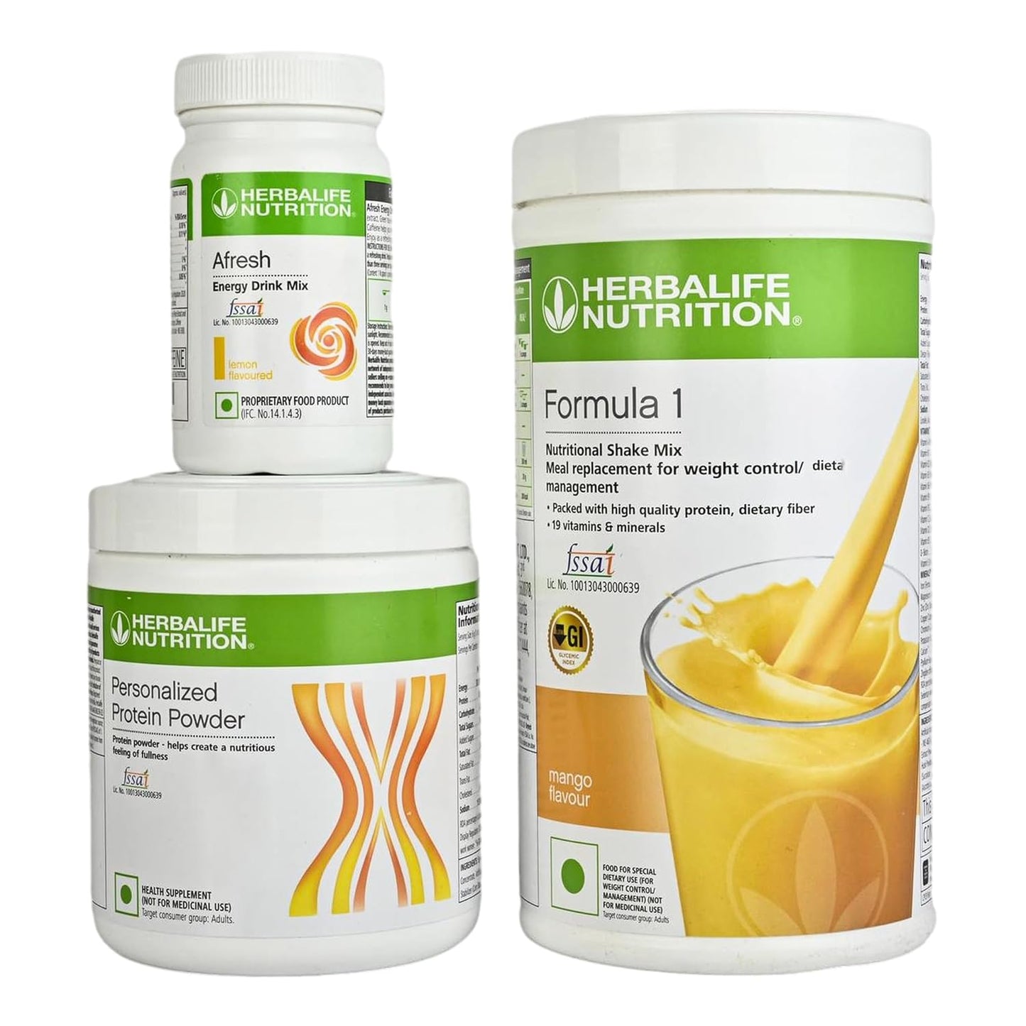 Herbalife Formula 1 Mango 500g with Personalized Protein Powder 200g and Afresh Lemon 50g Pack of 3