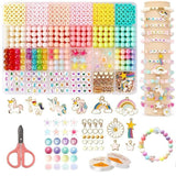 Sendria Unicorn Bracelet Making Kit for Girls Age 5–12 | DIY Jewelry Beads Set with Clay Beads, Unicorn Charms, Pearls, Letter Beads, Elastic Cord & Tools | Creative Arts & Crafts Gift
