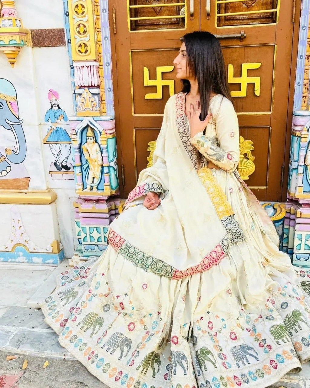 New Lounching Digital Print Muslin Cotton Lehenga Choli 💫.  VC SERIES:- 287  Lehenga(Semi-stitched) Lehenga Fabric : Muslin Cotton