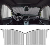 TEKCOOL 4pcs Universal Fit Magnetic Car Side Window Curtains, Foldable Car Window Privacy Curtains Sunshade Side Magnet Pleated Car Window Curtain - Removable - Keeps Cooler Screen for Baby (Grey)'