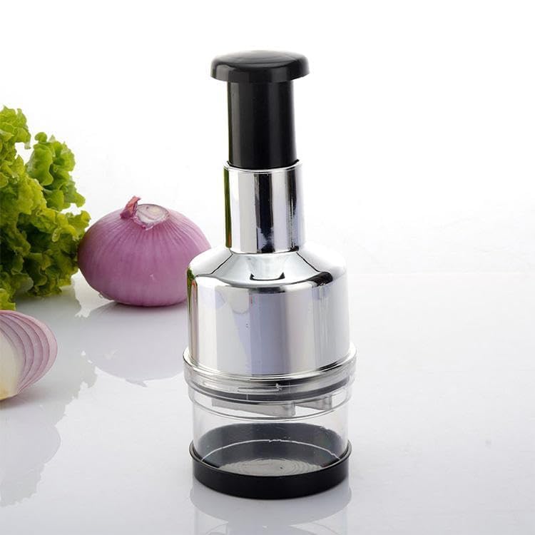 Onion Garlic Hand Press Chopper, Stainless Steel, Manual Operation, for Vegetables, Small