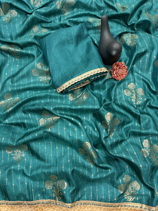 New arrivals   Embellished with Foil Print & Fancy Sequence Zari Border Lace