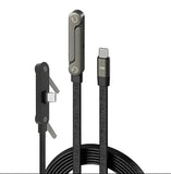 SHAYOXA USB-C to USB-C Braided Cable, 240W Fast Charging, Foldable Connector, Black