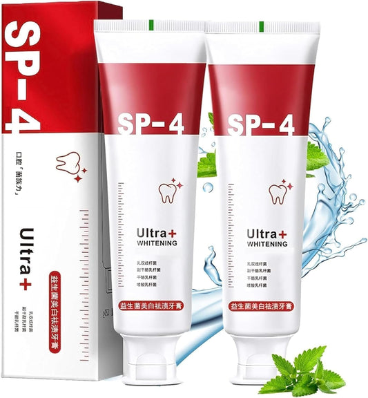 SP 4 Ultra Brightening Toothpaste Advanced Whitening Formula for Stain Removal and Enamel Protection-50gm Pack Of 2