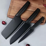 Stainless Steel Professional Kitchen Knife Set, 3-Piece Meat and Chef's Knife with Non-Slip Handle, Manual Sharpening for Home and Restaurant Use