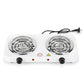 Drumstone 15 𝒀𝒆𝒂𝒓𝒔 𝑾𝒂𝒓𝒓𝒂𝒏𝒕𝒚 Electric Double Burner Coil Cooktop Portable Dual Heating Plate Adjustable Temperature Control Fast Heating Hot Plate for Home Kitchen Compatible Cookware