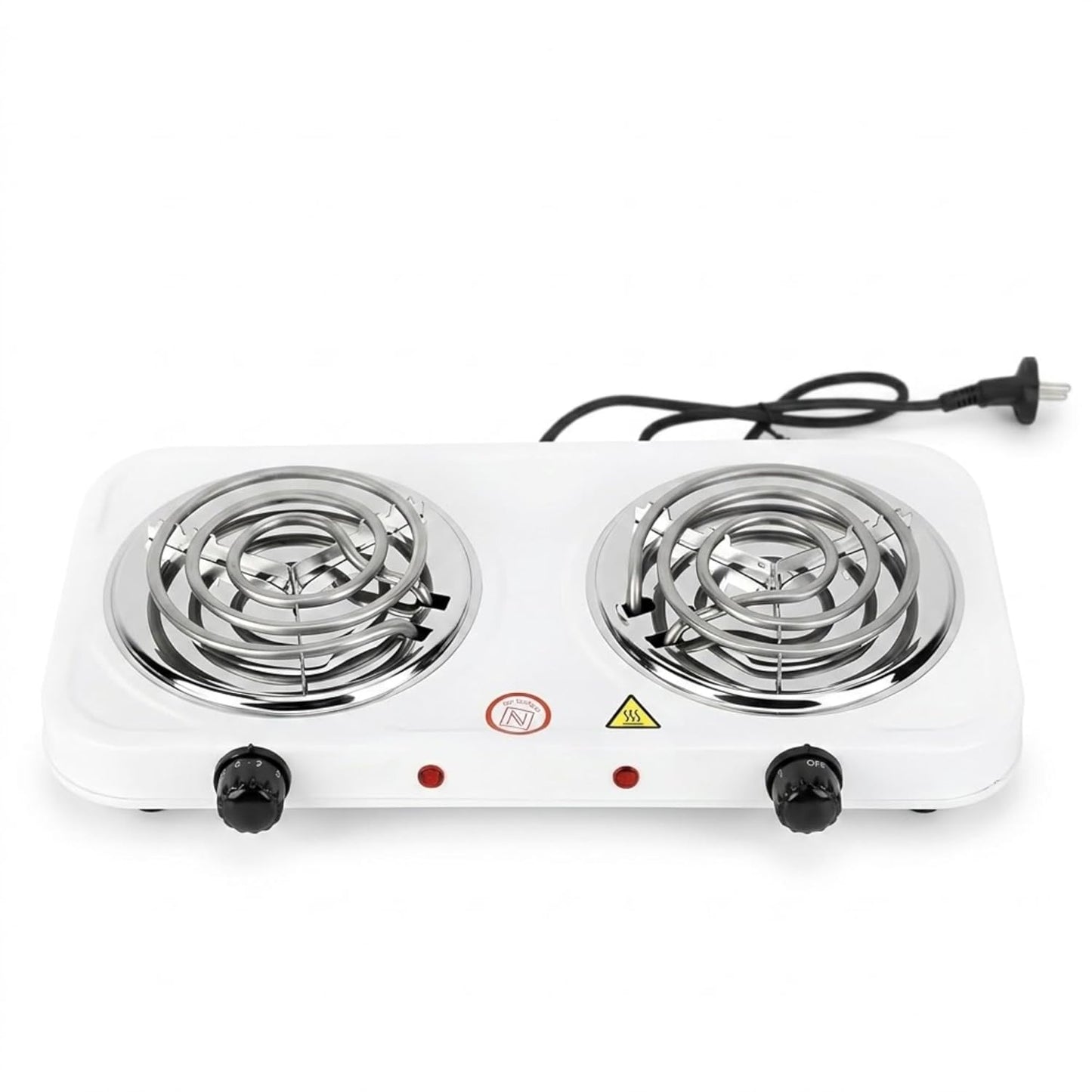 Drumstone 15 𝒀𝒆𝒂𝒓𝒔 𝑾𝒂𝒓𝒓𝒂𝒏𝒕𝒚 Electric Double Burner Coil Cooktop Portable Dual Heating Plate Adjustable Temperature Control Fast Heating Hot Plate for Home Kitchen Compatible Cookware
