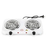 Drumstone 15 𝒀𝒆𝒂𝒓𝒔 𝑾𝒂𝒓𝒓𝒂𝒏𝒕𝒚 Electric Double Burner Coil Cooktop Portable Dual Heating Plate Adjustable Temperature Control Fast Heating Hot Plate for Home Kitchen Compatible Cookware