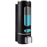 400 ML Wall Mounted Soap Dispenser | ABS Material with Transparent Liquid Indicator, Ideal Hand Wash Dispenser Bottles | Ideal for Wash Basin or Kitchen Sink | Home | Office (Black)