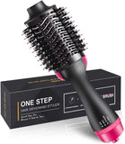 One Step Hot Air Brush 3-in-1 Hair Dryer, Straightener & Volumizer | Negative Ion Ceramic Blow Dryer Brush | Hair Styling Tool for Straightening, Curling & Volume | 3 Heat Settings | Salon Style at Home