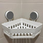 Bathroom Corner Shelf Wall Mounted | No Drill Suction Cup Shower Rack | Plastic Waterproof Corner Storage Organizer for Bathroom & Kitchen