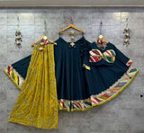 Pure roman silk  chaniya choli with heavy vintage work border