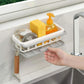 Two Tone Hanging Drain Rack | Retractable Storage Rack | Sponge Drain Tray | Kitchen/Bathroom Sink Tray with Drying Basket | Kitchen Storage Organizer Multicolor Pack of 1