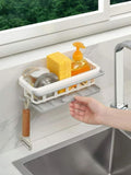 Two Tone Hanging Drain Rack | Retractable Storage Rack | Sponge Drain Tray | Kitchen/Bathroom Sink Tray with Drying Basket | Kitchen Storage Organizer Multicolor Pack of 1