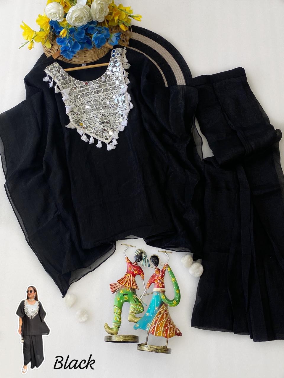 Presenting Beautiful Heavy quality Glass Crushed Shimmer Silk Fabric designer festive wear 2pc   Dress , with Crape Lining & side Zip with Hook.