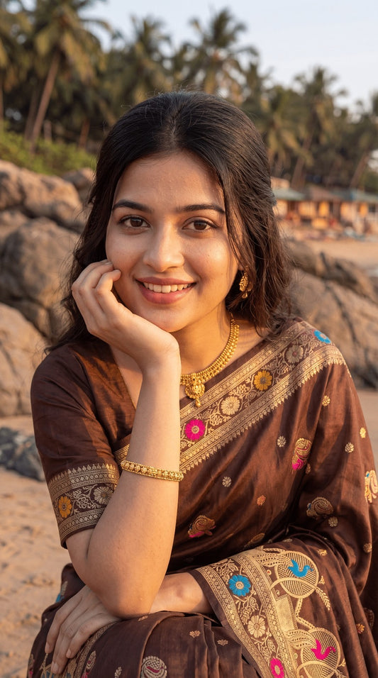 VALLABHADHISH SAREE     CATELOG NO.: DD-074   Fabric: Banarasi Soft Silk Saree With Meenakari Work