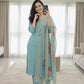 TOP FABRIC :  SLUB COTTON WITH CUT PEST EMBROIDERY WORK