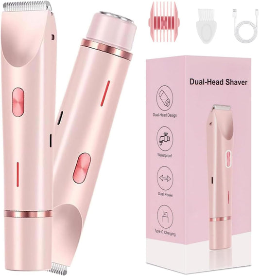 2025 New Bikini Trimmer for Women,Dermave Bikini Shaver,2-in-1 Electric Razors for Women (Pink)