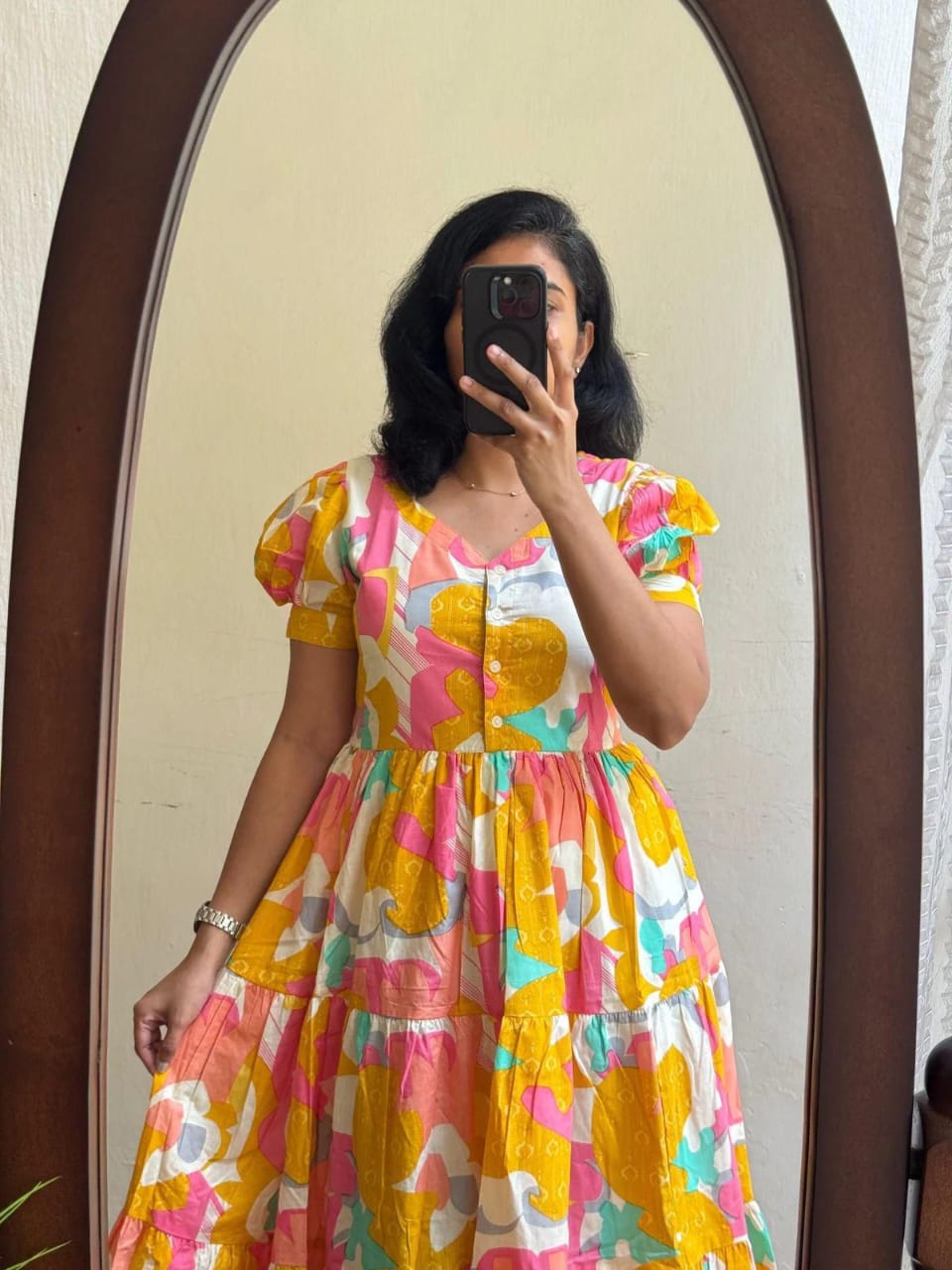 Ntroducing our latest  essential: the  Floral Dress. Crafted for comfort, this easy-breezy dress features a delightful  floral print. With a charming back knot detail and playful frill at the bottom, it’s perfect for sunny days