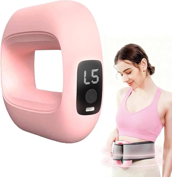 Massage Belt for Men and Women, Wireless Electric Fascia Ring with Heat Therapy, 3 Massage Modes, 5 Power Levels, LED Indicator and Adjustable Body Strap