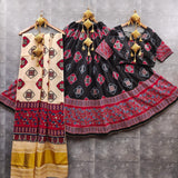 gaji modal lagdi patta duppata and ajrak choli   New arrivals   Maslin silk lehnga