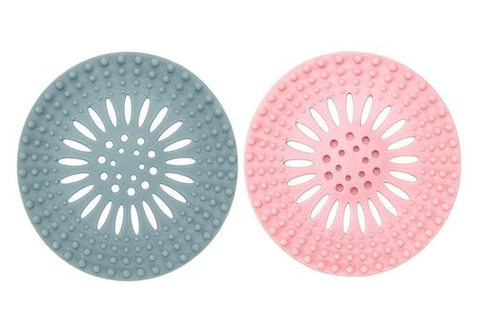Durable Silicone Kitchen Bathroom Sink Drain Strainer Sewer Sink Strainer, Garbage Filters, Hair Stopper, Shower Drain Filter, and Clean, Random Color (Pack of 2)