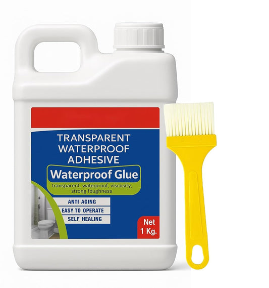 Transparent Waterproofing Glue with Brush for Roof Leakage, Crack Seal Water Leakage Solution Indoor Outdoor, Waterproof Adhesive Sealant for Bathroom Pipe Wall Tile Surface Window