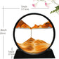 MOROVIK 3D Yellow Dynamic Sand Art Liquid Motion,Moving Sand Art Picture Round Glass 3D Deep Sea Sandscape in Motion Display Flowing Sand Frame Relaxing Desktop Home Office Work Decor (7 in) (Yellow)