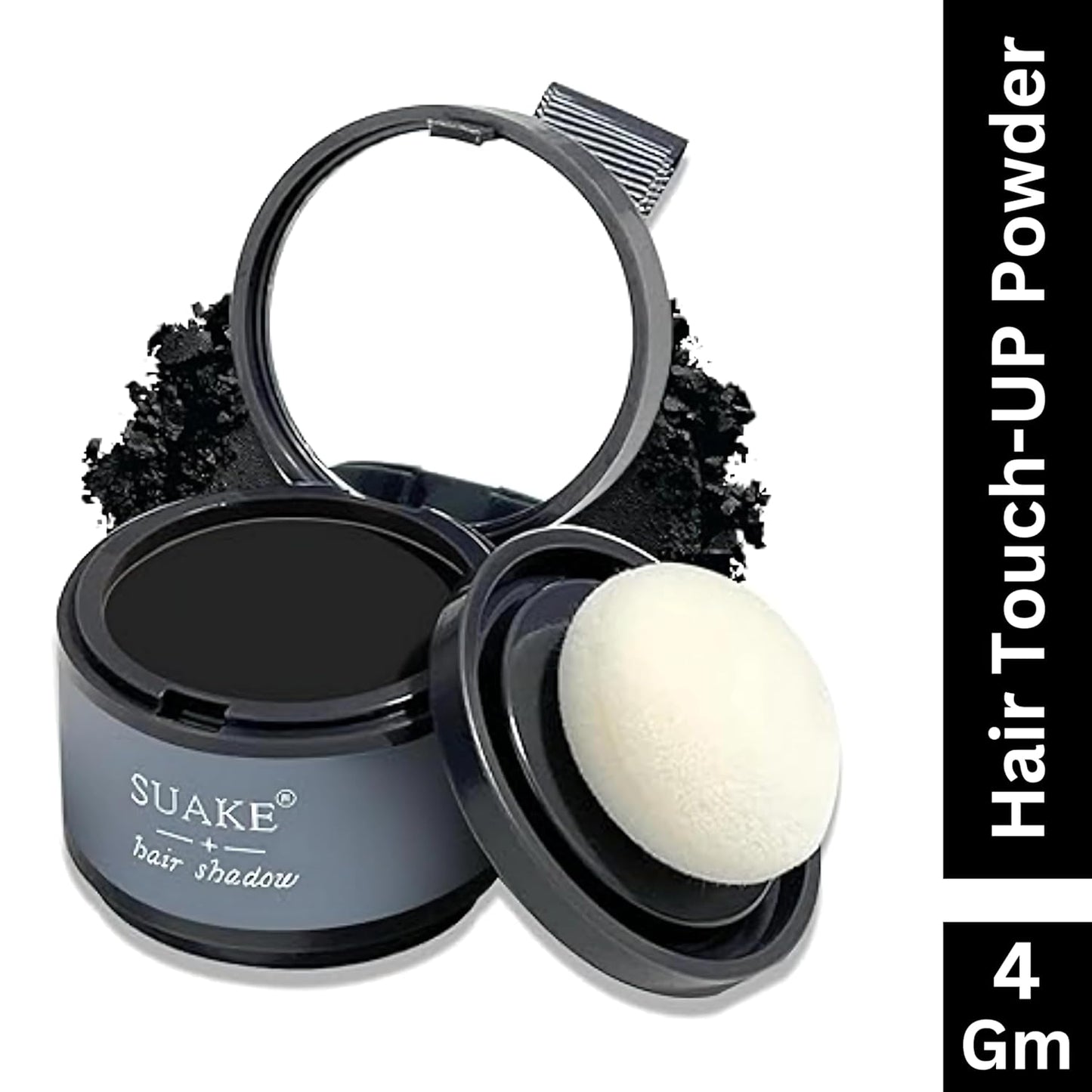 Hair Root Touch Up Powder for Thinning Hair | Instant Hair Loss Concealer & Scalp Shadow | Grey Hair Coverage Powder Waterproof & Sweat Resistant | Black Hair (4 Gm)