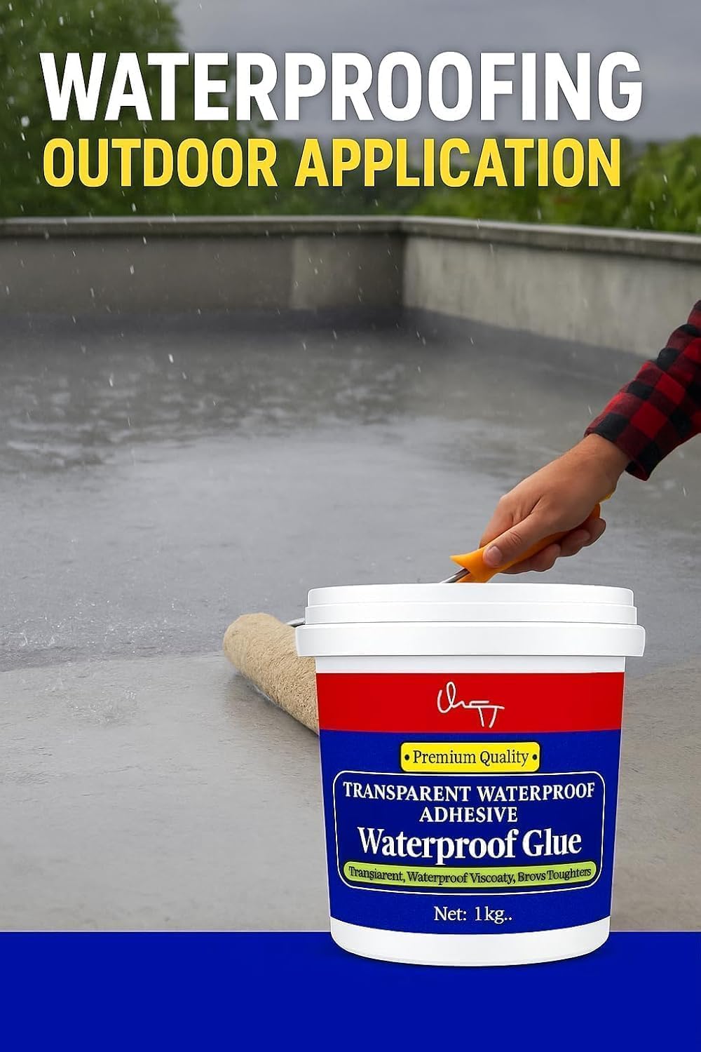 Waterproof Transparent Glue with Brush | Anti-Leakage Agent Coating| Invisible Crack Sealant Super Strong Gel Adhesive for Roof, Bathroom Wall, Window, Tile & mildew (300 gm, WaterProof Glue)