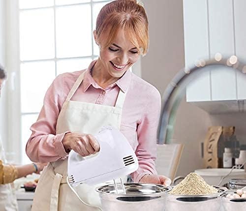 Electric Hand Mixer for Kitchen | Handheld Cake Blender with Four Stainless Steel Attachments including Beaters & Dough Hooks for Whipping Cream.