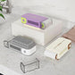2-in-1 Laundry Scrubbing Brush with Soap Dispenser Box, Plastic Handle, Roller Foaming Soap Storage for Bathroom Clothes Cleaning