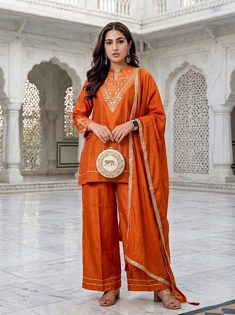 New Arrival Exclusive Eid Special Collection  Design Code:- GB-2125  Product Details Jency: Short Kurti (Peplum) with plazo pant with Duppata
