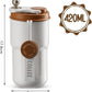 Travel Mug, Insulated Coffee Cup with Leakproof Lid,Vacuum Insulation Stainless Steel Reusable for Hot Cold Coffee, Non-Slip Protective Cover 12 Hours Vacuum Insulation - 420 ML- PCS 1