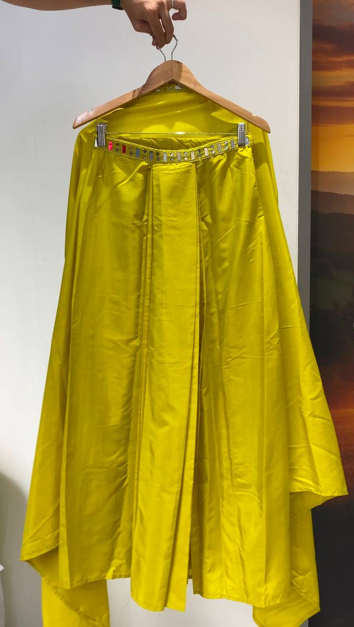 THIS WEDDING SEASON WEAR OUR BEAUTIFUL 3 PIECE WITH REAL MIRROR WITH  EMBROIDERED BLOUSE, SKIRT AND LONG SHRUGE