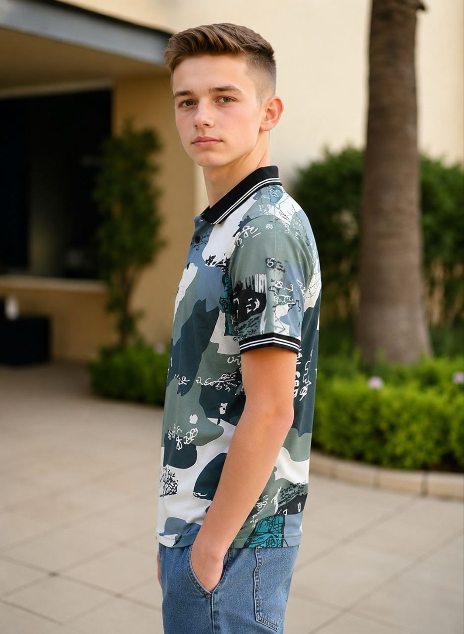 T-SHIRT  :-   TITLE:- Boys Polo T-Shirt with Ribbed Collar,Boys Short Sleeve Polo Neck T-Shirt,Boys Casual Polo T-Shirt,Boys Regular Fit Polo T-Shirt,Boys Printed Polo T-Shirt