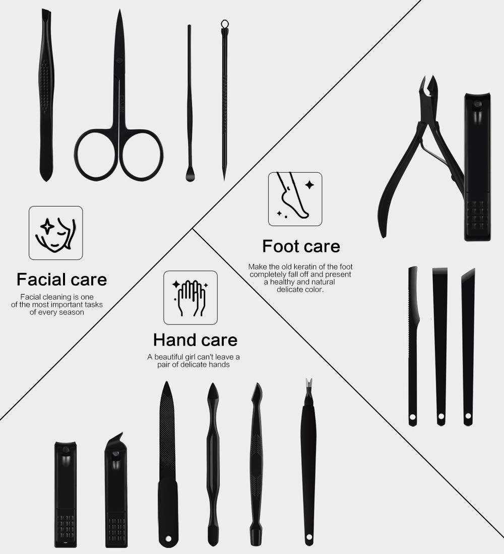 Homaxy - All-in-One Manicure Pedicure Kit for Women & Men – Stainless Steel Nail Cutter Set, Nail Clipper & Grooming Kit – Gift for Wife, Girlfriend, Mother, Sister – Birthday, Anniversary Gift Special