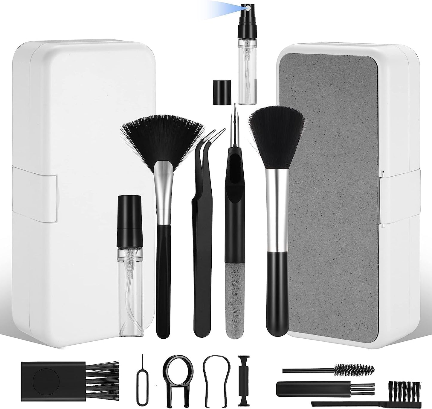 18 in 1 Multifunctional Keyboard Cleaner Kit for Electronic Devices, Keyboard Cleaning Brush, Headphones Cleaner Kit for AirPods, Cellphones,Laptop Cleaner, Camera,Earbuds
