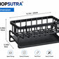 Kitchen Sink Organiser with Drain Tray, Countertop Storage Rack for Dish Soap Sponge Scrubber, Metal Wire Design, Black