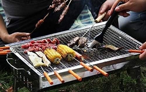 Barbecue Skewers – Pack of 12 Stainless Steel Tandoor Sticks | 13-Inch Strong Steel-Coated Grill Sticks for BBQ, Kebabs, and Grilling
