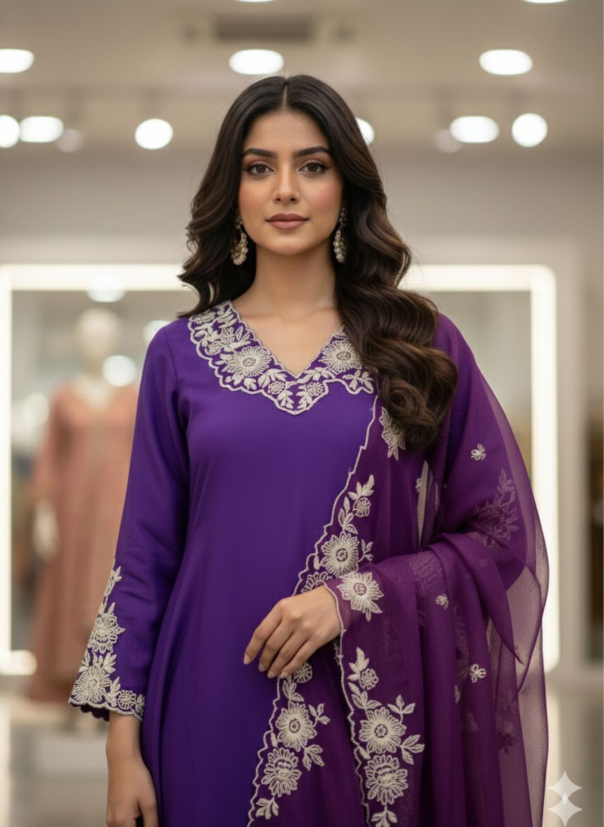 XCLUSIVE AND TRENDY FOR WEDDING SEASON OUR EMBROIDERED TOP, PANT AND DUPATTA