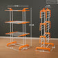 Happer Premium Clothes Stand for Drying with Wheels | Portable | 3 Layer Rack for Balcony | Foldable Wings | 24 Hanger Rods | Anti Rust Steel Metal (Orange | Prince Jumbo)