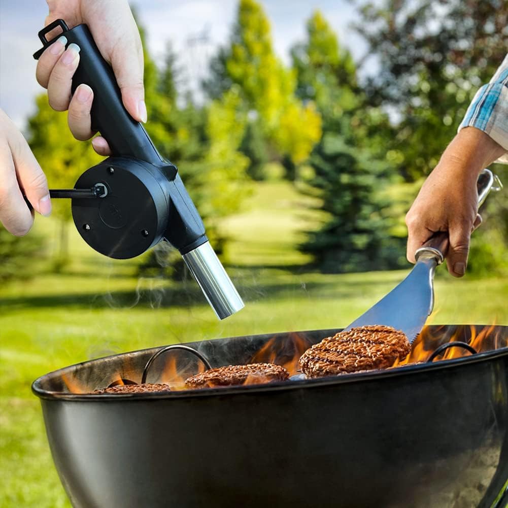 Homeybiz Manual Fan For Barbecue Hand Crank Blowers Mini Portable Manual Air Blower Camping Bbq Air Barbecue Tool Accessories, Mini Portable for BBQ Picnic Outdoor Camping