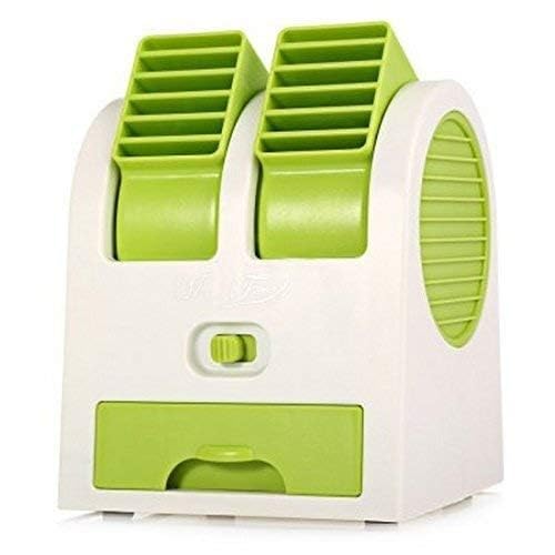 Boxn Portable Mini Ac Air Cooler Usb Battery Operated Mini Water Air Cooler Cooling Fan Blade Less Duel Blower With Ice Tray Best For Home,Shop,Table,Kitchen,Outdoor Pack Of 1, Green