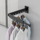 XBEY Stainless Steel Wall Mounted Portable Clothes Drying Rack with Space Saver Clothes Hangers Design Universal for Balcony,Laundry,Bathroom Space Saver Clothes Rack (2 Fold Cloth Drying Rack),Black