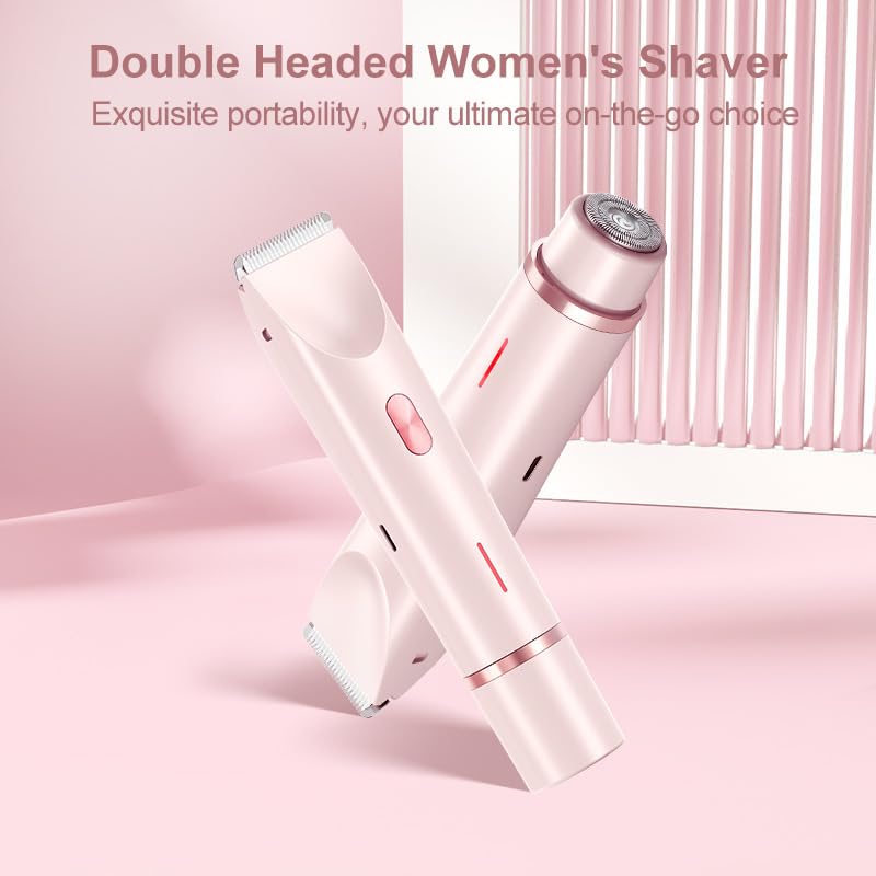 2025 New Bikini Trimmer for Women,Dermave Bikini Shaver,2-in-1 Electric Razors for Women (Pink)